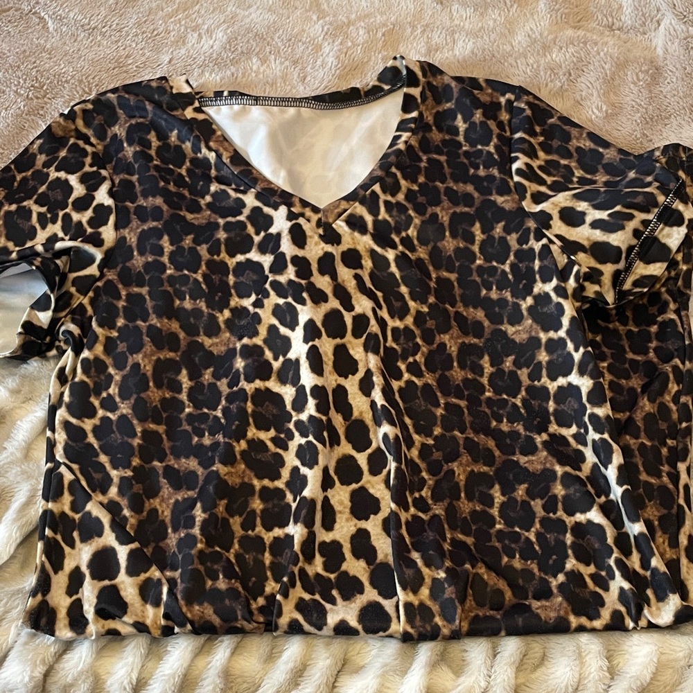 Leopard Print V-Neck Dress